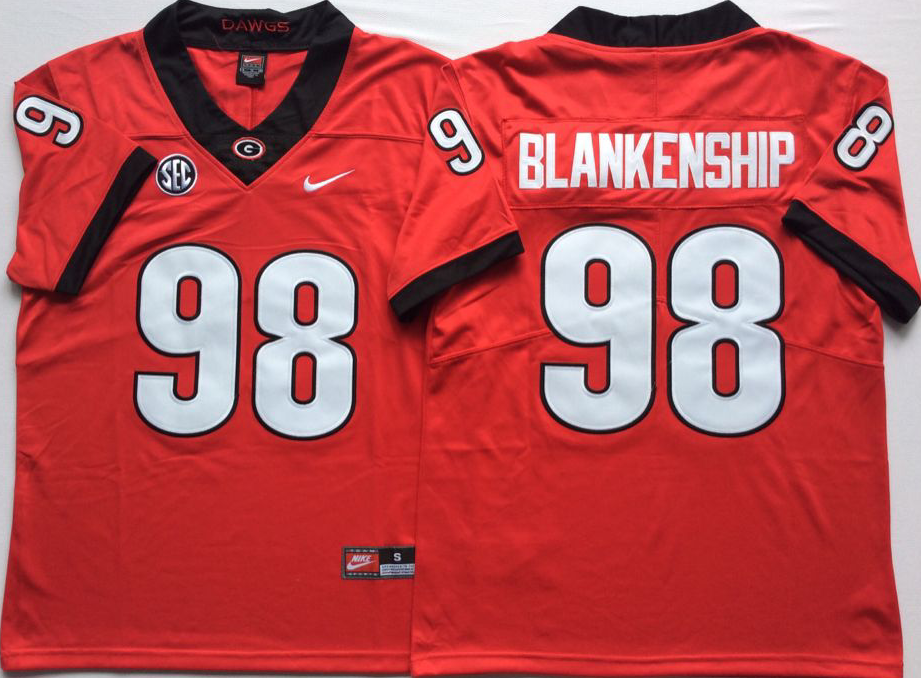 Men's Georgia Bulldogs Rodrigo Blankenship #98 Red Jersey